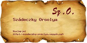 Szádeczky Orsolya névjegykártya
