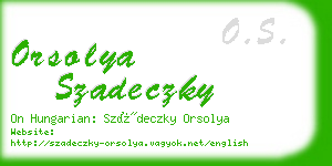 orsolya szadeczky business card